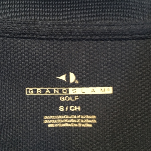 Mens Grand Slam Golf Shirt- Navy Blue- Small - Picture 2 of 4
